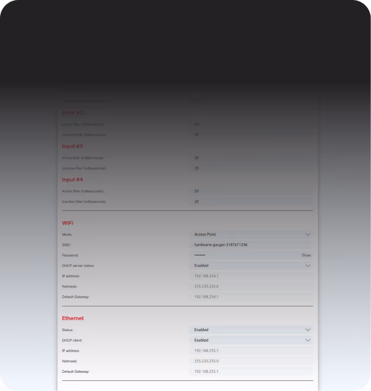 Configuration via web interface